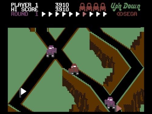 Gameplay of Up 'n Down for Commodore 64